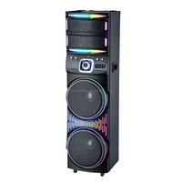 Speaker Party MT-1286A Produk Terlaris Terbaru Double 12 Inch Subwoofer Box Kayu Lampu LED Speaker Rechargeable