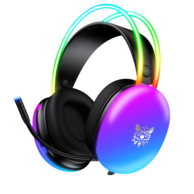Premium RGB Backlit On-Ear/Over-Ear Gaming Headset with Noise-Canceling Microphone for PC Computer Gamers