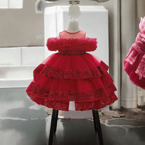 Vestido de Princesa de Gasa con Encaje de Verano de Alta Calidad para Niñas, Vestido de Fiesta Transpirable para Niñas de 6 Meses a 3 Años, Vestidos de Boda - Product Image 3