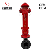 Hydrant d'incendie extérieur en fonte ductile DN100 avec 2 sorties filetées DN65 pour raccordement universel - Usine OEM HONGAN