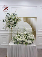 Rangkaian Bunga Mawar Sutra Putih Buatan ZKAI Luxury Wedding Hanging Real Touch untuk Dekorasi Pernikahan