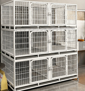 Pet Breeding <strong>Cage</strong> 1-3 Layer XL Iron Mother and Children Design with Partition for Dogs, <strong>Cats</strong>, Rabbits, Etc., White and Black - Product Image 4
