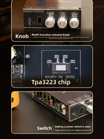 Versión Mejorada XY-T2002P, Placa Amplificadora Digital Bluetooth de 200W2, Controles de Graves y Agudos, Chip TPA3223 Superior al 7498E
