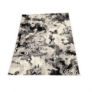 Tapis Adiva turc en polyester, tissé jacquard, à poils longs, fabriqué à la machine, rembourré, réversible, lavable, antidérapant, anti-taches - Product Image 1