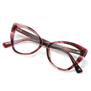 Hochwertige Acetate Damen Cat Eye Brillen rahmen Anti Blaulicht Optischer Rahmen Ändern Sie die Brille