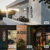 Lampes LED solaires étanches IP65, numéros de maison, lettres de signalisation extérieure, plaque de décoration pour jardin, cour, rue, maison