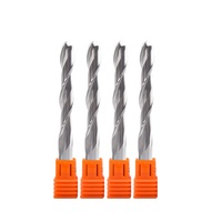 Fresa espiral de carburo sólido personalizada para tallado de madera CNC, 2 filos, 6mm, 6*25*50, fresa de extremo esférico para acrílico y madera