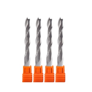 Süper Ling özel katı karbür CNC ahşap oyma uçları 2 flüt Spiral 6mm CNC <span class=keywords><strong>Router</strong></span> Bit için 1/4 top burun End Mill akrilik ahşap - Product Image 1