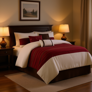 ชุดเครื่องนอนดีบี คอมฟอร์เตอร์ 7 ชิ้น ลายดอกไม้ ผ้าโพลีเอสเตอร์ทอ สำหรับเตียงควีนไซส์ คิงไซส์ ซุปเปอร์คิงไซส์ ใช้ในห้องนอน บ้าน โรงแรม งานแต่งงาน - Product Image 2