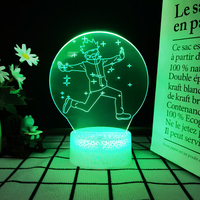 Lampe de nuit holographique 3D mignonne populaire, lampe de nuit fantaisie, changement de couleur multicolore pour la décoration de bureau