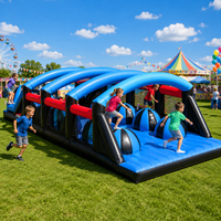 Parcours d'obstacles gonflable NBINFLATABLE en PVC de grande taille avec mur d'escalade et jeux de défi pour événements en plein air
