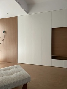 Gỗ hiện đại Thiết kế đầy đủ tường Hidden TV đơn vị với lưu trữ lớn tủ quần áo - Product Image 4