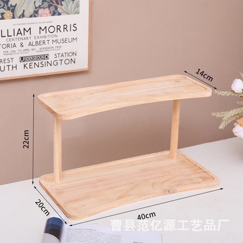 Two-tier, 40cm storage rack [Natural wood color]
