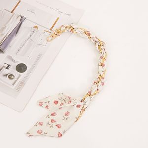 Trendy Woven Silk Scarf Keychains Women Bag Decoration Charm Car Key <b>Ring</b> Fashion Accessory Gift - Product Image 2