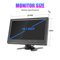 Monitor de 10.1 Pulgadas 1920x1200 para Raspberry Pi, PS3, PS4, XBOX360, CCTV con VGA, HDMI, BNC, USB, Pantalla LCD para Automóvil