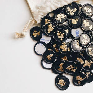 Maßge schneiderte Wachs siegel Stempel aufkleber Weiße Lorbeer wachs dichtungen mit Goldfolie - Product Image 6