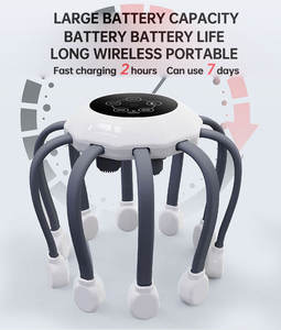 Offre Spéciale 4 têtes Rechargeable Smart Vibration Spider Head Massager Vibrant Octopus Electric Scalp Head Massager - Product Image 3