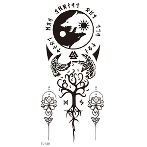 BXTAT Stickers tatuaggio temporaneo durevole carta giorno notte gufo <span class=keywords><strong>lupo</strong></span> farfalla candela pterosauro volo del corpo dell'ala zucca di Buddha - Product Image 3