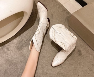 <span class=keywords><strong>Stivali</strong></span> <span class=keywords><strong>bianchi</strong></span> in pelle sintetica con stivale da Cowboy occidentale da donna taglie forti con tacco alto alto - Product Image 6