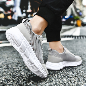 Chaussures de sport pour hommes grande taille, respirantes, en maille, avec semelle MD souple, à lacets, pour la marche printemps-été - Product Image 2