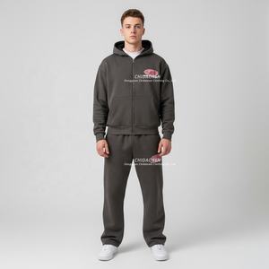 制造商定制双层丝网印刷运动服慢跑超大号运动裤套装男士双面穿运动服 - Product Image 2