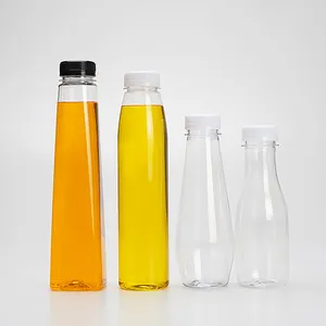 Durchsichtige PET-Saftflaschen Kunststoffflaschen mit Kunststoff-Schraubverschluss 300 ml 350 ml 380 ml 480 ml 500 ml