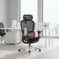 Chaise de bureau ergonomique de luxe entièrement en maille, dossier haut, avec support lombaire réglable, pivotante, conforme à la norme BIFMA
