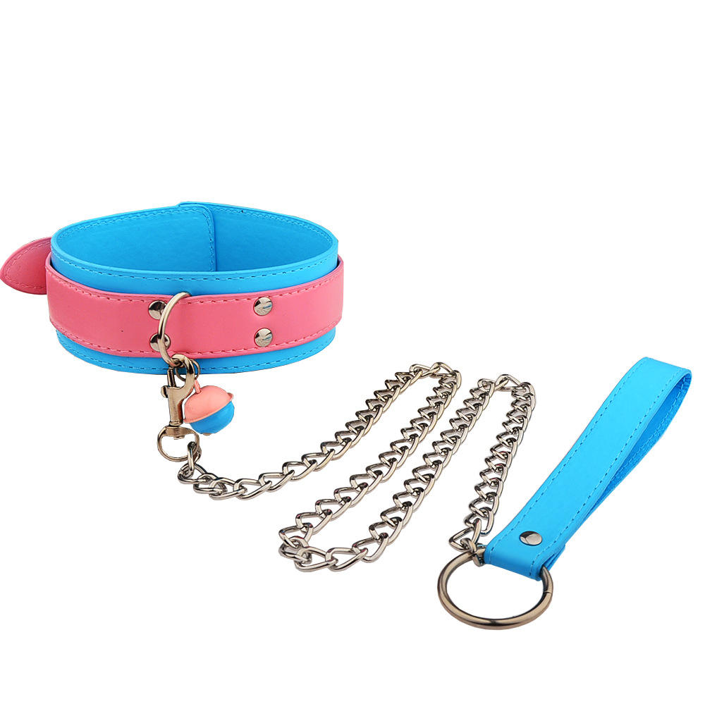 SM Goth Choker Necklaces with Floral Design Adult Sex Toys Leather