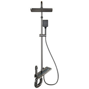 Shower Set YM-4119 Fourth Gear Rectangle Digital Display <b>Thermostatic</b> Temperature <b>Control</b> Hotel Project Rental House Use - Product Image 1