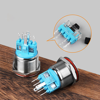 Interrupteur à bouton LANBOO 22 mm en acier inoxydable IP65 avec anneau LED lumineux, courant élevé, motif de tête personnalisable pour usage industriel