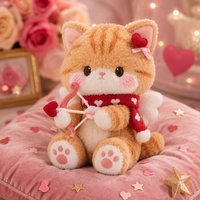 Peluche en forme de chat avec des ailes sur le thème du cœur, cadeau personnalisé pour les fêtes et les occasions spéciales