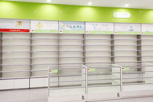 02-DYJYS010-P1 Lemari Pajangan Apotek Kayu Putih Kustom untuk Perabotan Pajangan Apotek dan Desain Toko - Product Image 5