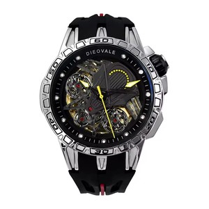 Montre mécanique pour homme, style sportif, cadran ajouré, étanche 30m, bracelet en silicone, affichage analogique, livraison directe - Product Image 1