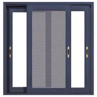 Ventana Corredera Vertical Comercial de Doble Acristalamiento con Perfil de Aluminio y Vidrio Moderno para Jardín de Balcón
