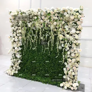 GNW Wedding Event Supplier Mat Cloth Background Artificial Grass Wall Backdrop Decoration for Sale