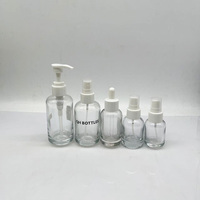 Flacon pulvérisateur en verre transparent épais de luxe avec bouchon pompe à lotion blanc pour parfum et cosmétiques – Vente en gros