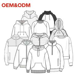 Logotipo personalizado de alta calidad 400G 100% algodón de peso pesado de lana en blanco negro de gran tamaño de talla grande sudaderas con capucha para hombre - Product Image 3