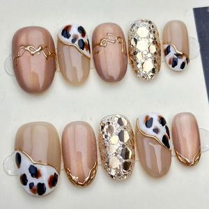 Uñas Postizas Rosadas con Pedrería 3D, Hechas a Mano, Acrílicas, con Logotipo Personalizado, Venta al Por Mayor - Product Image 4