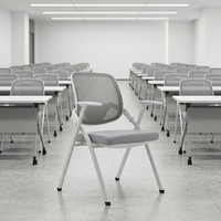 Chaise de réception et de conférence empilable en plastique avec dossier en maille respirante, confortable, pour bureau, visiteur, école, hôtellerie et salle de réception