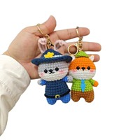 Porte-clés en peluche fait main Judy Nick, pendentif mignon en crochet, cadeau, poupée de dessin animé, vente en gros, pour enfants et adultes, Zootopia