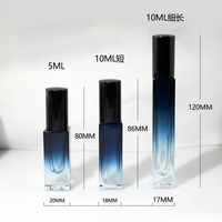 Frascos de Perfume de Vidrio con Pulverizador de Aluminio, Botellas Recargables con Bomba de Spray, Color Azul Ámbar Degradado, 5ml 10ml