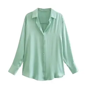 Fashion cheap women shirts blouses and tops solid color long sleeve shirt for women 2024