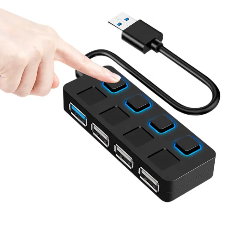 Adaptador usb 3,0 de alta velocidad, hub tipo c de 4 puertos para PC, portátil, divisor, Mac