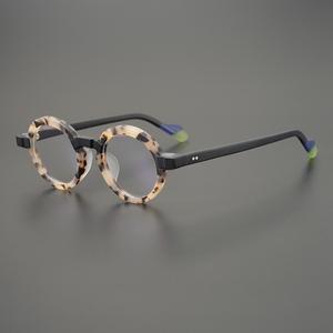 Gafas clásicas de vino tinto hechas a mano para mujer, montura esmerilada Vintage, marco de arte con personalidad, marco circular con <span class=keywords><strong>Aceta</strong></span> para Miopía - Product Image 3