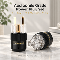 Prise d'alimentation audio-vidéo Hi-End HIFI, cuivre plaqué rhodium, résistant à la corrosion, coque ignifuge, blindage EMI pour un son pur