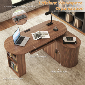 <span class=keywords><strong>Scrivania</strong></span> a L Moderna e Lussuosa Personalizzabile con Armadietti e <span class=keywords><strong>Ripiani</strong></span>, Design Reversibile, Ecologica ed Estensibile, Arredamento per Ufficio in Legno - Product Image 4
