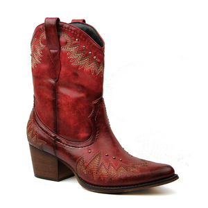 Nouveau Style occidental <span class=keywords><strong>mi</strong></span>-<span class=keywords><strong>mollet</strong></span> vache fille <span class=keywords><strong>bottes</strong></span> Vintage en <span class=keywords><strong>cuir</strong></span> Rivet couture Designer femmes chaussures <span class=keywords><strong>bottes</strong></span> Logo personnalisé - Product Image 3