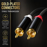 Kabel Audio Tipe-C ke Double Lotus Male Kabel Pemutar Satu-ke-dua untuk Ponsel dan Komputer ke Power Amplifier dan Mixer Speaker Aktif