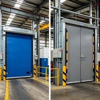 Porte à enroulement industrielle en PVC imperméable à haute vitesse avec capteur radar à réponse rapide, garantie de 2 ans pour entrepôt