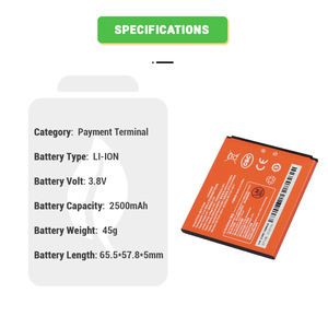 סוללת ליתיום-יון <span class=keywords><strong>3.8V</strong></span> <span class=keywords><strong>2500mAh</strong></span> תחליפית של Cowon Wholesale, דגם FR020, למסוף התשלום SUNMI P2 Mini - Product Image 2